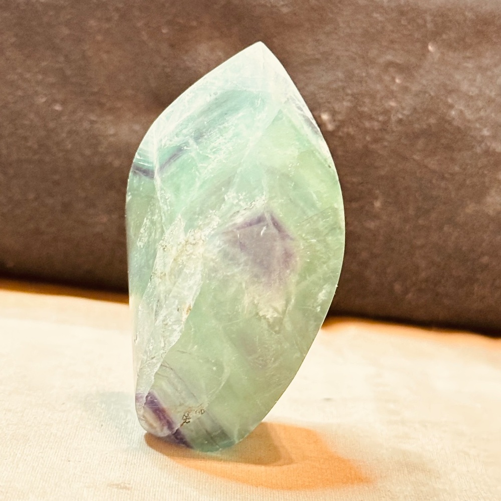 Rainbow Fluorite Faceted Freeform Crystal Spiritual Clarity Focus Green Purple - Picture 11 of 11